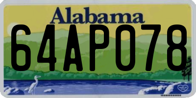 AL license plate 64AP078