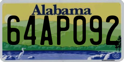 AL license plate 64AP092