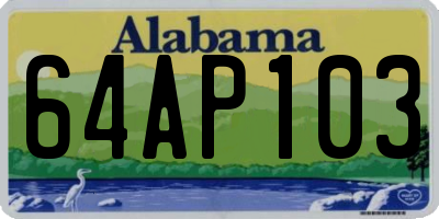 AL license plate 64AP103