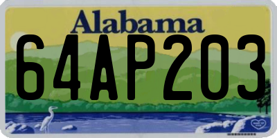 AL license plate 64AP203