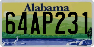 AL license plate 64AP231