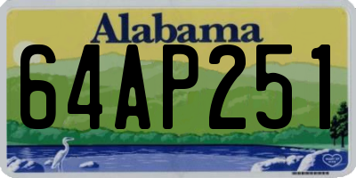 AL license plate 64AP251