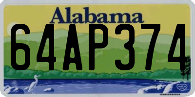 AL license plate 64AP374