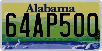 AL license plate 64AP500