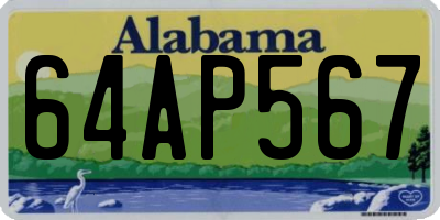 AL license plate 64AP567
