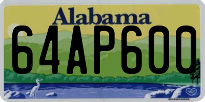 AL license plate 64AP600