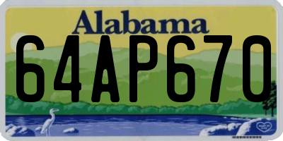 AL license plate 64AP670