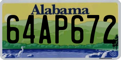AL license plate 64AP672