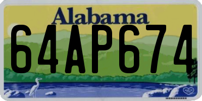 AL license plate 64AP674