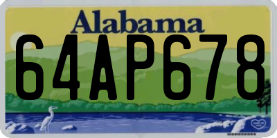 AL license plate 64AP678