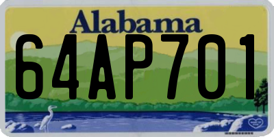 AL license plate 64AP701