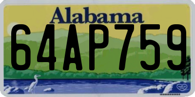AL license plate 64AP759