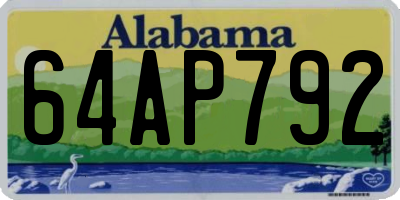 AL license plate 64AP792