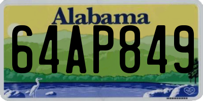 AL license plate 64AP849