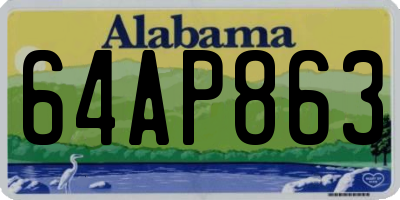 AL license plate 64AP863
