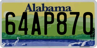 AL license plate 64AP870
