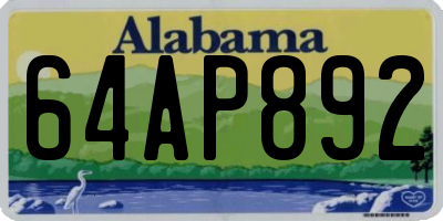 AL license plate 64AP892