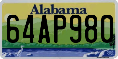 AL license plate 64AP980