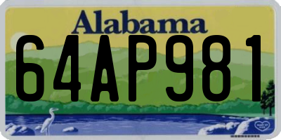 AL license plate 64AP981