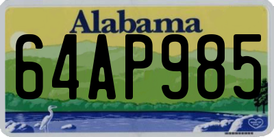 AL license plate 64AP985