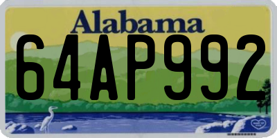 AL license plate 64AP992