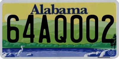 AL license plate 64AQ002