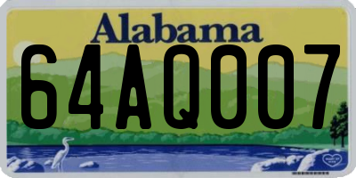 AL license plate 64AQ007