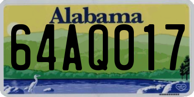 AL license plate 64AQ017