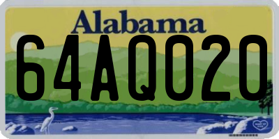 AL license plate 64AQ020