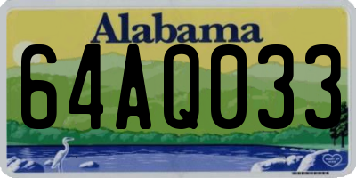 AL license plate 64AQ033