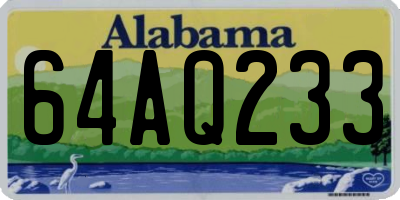 AL license plate 64AQ233