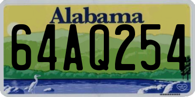 AL license plate 64AQ254