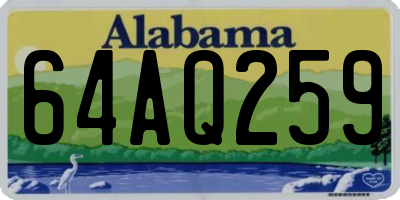 AL license plate 64AQ259