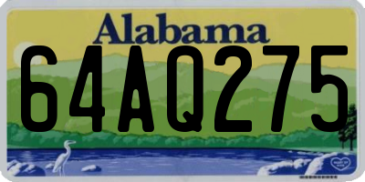 AL license plate 64AQ275