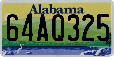 AL license plate 64AQ325