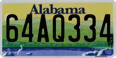 AL license plate 64AQ334