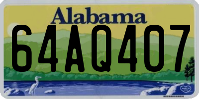 AL license plate 64AQ407