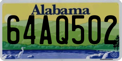 AL license plate 64AQ502