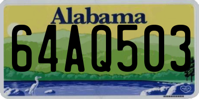 AL license plate 64AQ503