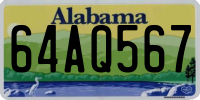 AL license plate 64AQ567