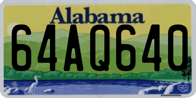 AL license plate 64AQ640