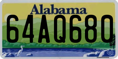AL license plate 64AQ680