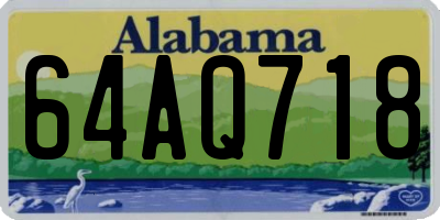 AL license plate 64AQ718