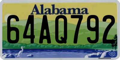AL license plate 64AQ792