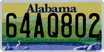 AL license plate 64AQ802