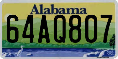 AL license plate 64AQ807