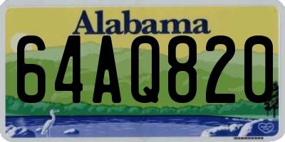 AL license plate 64AQ820