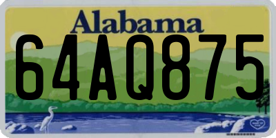 AL license plate 64AQ875