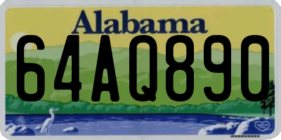 AL license plate 64AQ890