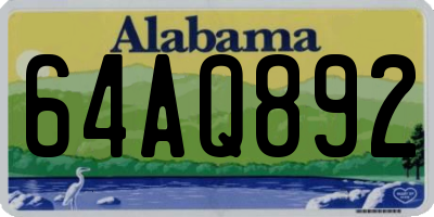 AL license plate 64AQ892